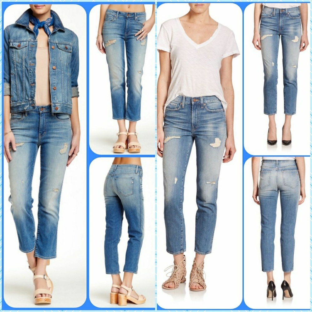 Genetic birkin high Rise destroyed  jeans Busted Blown Out Destructed jeans